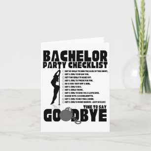 Carte Liste de contrôle de la fête de baccalauréat Gag d