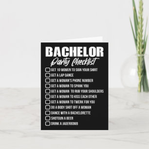 Carte Liste de contrôle de la fête de baccalauréat Groom