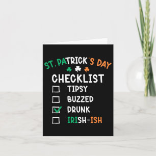 Carte Liste de contrôle drôle de la Saint-Patrick 2