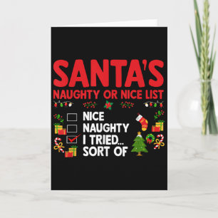 Carte Liste de Noël du Père Noël pour les Vilains ou les