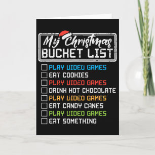 Carte Liste de Noël Jeux vidéo Noël Garçons Joueurs