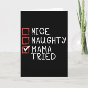 Carte Liste de Noël Maman Méchante Drôle Noël Gentil