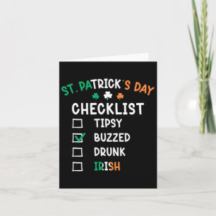 Carte Liste drôle de vérification de la Saint-Patrick 3