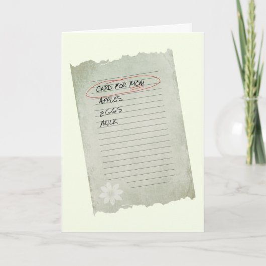 Carte Liste du jour de mère (Devant)