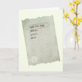 Carte Liste du jour de mère (Fleur jaune)