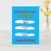 Carte Liste du Top 1982 Anniversaire (Fleur jaune)