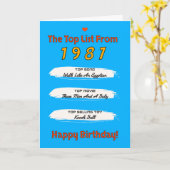 Carte Liste du Top 1987 Anniversaire (Fleur jaune)
