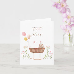 Carte Lit bébé pastel floral