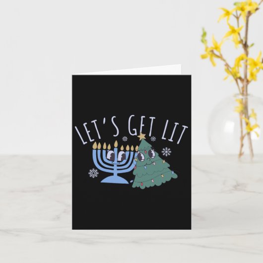 Carte Lit Chrismukkah Hanoukka Noël Match (Fleur jaune)