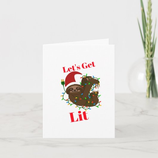 Carte Lit Christmas Sloth (Devant)