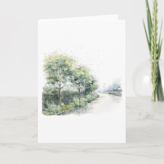 Carte Lit de ruisseau paisible avec des arbres Salutatio (Devant)