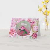 Carte Lit rose du jour de mère de roses (Fleur jaune)