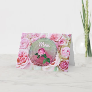 Carte Lit rose du jour de mère de roses
