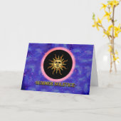Carte Litha, Solstice d'été, Soleil dans les cieux (Fleur jaune)