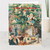 Carte lithographique vintage d'arbre de Noël (Devant)