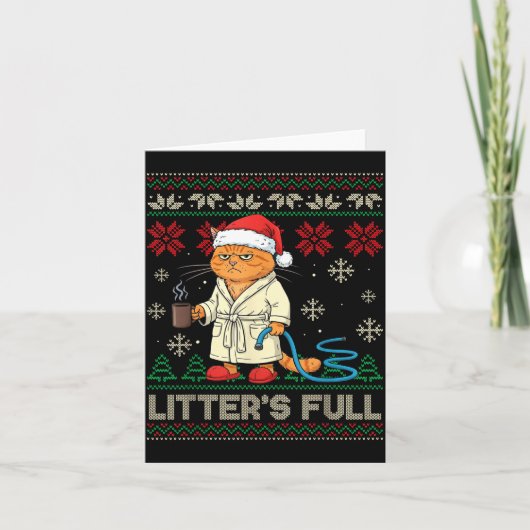 Carte Litter’s Full Funny Cat Lovers Ugly Christmas Swea (Devant)