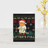 Carte Litter’s Full Funny Cat Lovers Ugly Christmas Swea (Fleur jaune)