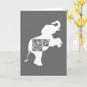 Carte Littéralement le plus drôle des cadeaux d'éléphant (Fleur jaune)