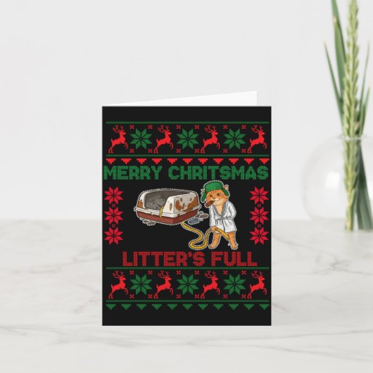 Carte Litter's Full Merry Christmas Funny Cat Lover Ugly (Devant)