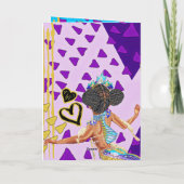 Carte Little Black Mermaid Girl Blank Greeting Card (Dos)