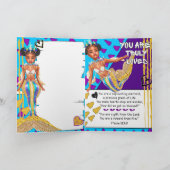 Carte Little Black Mermaid Girl Blank Greeting Card (Intérieur)