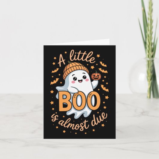 Carte Little Boo Est Presque Dû Mignonne Grossesse Hallo (Devant)