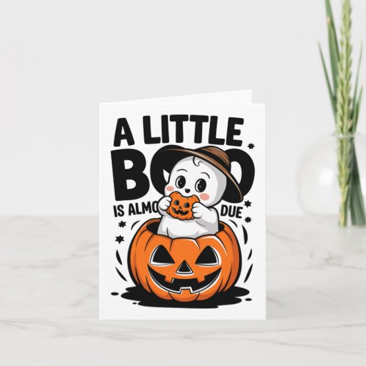 Carte Little Boo Est Presque Dû Mignonne Grossesse Hallo (Devant)