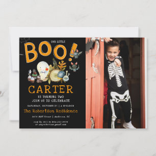 Carte Little Boo Fête d'anniversaire Halloween fantôme