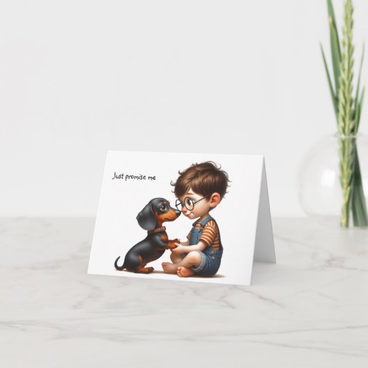 Carte Little Boy et Dachshund (Devant)
