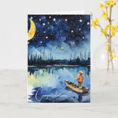 Carte Little Boy Fishing for New Baby Félicitations (Fleur jaune)