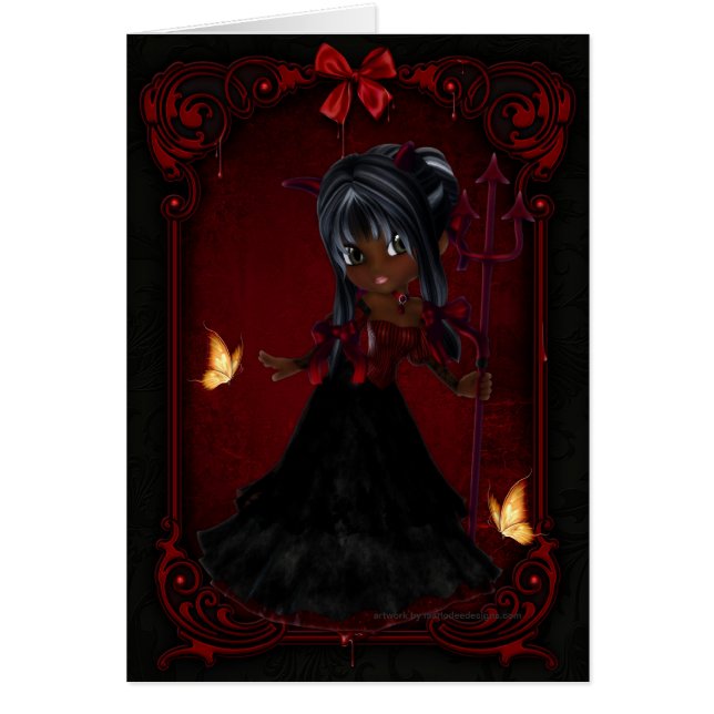 Carte Little Cookie Devil Girl Design 4 (Devant)