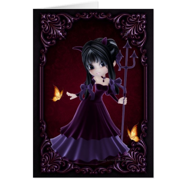 Carte Little Cookie Devil Girl Design 6 (Devant)