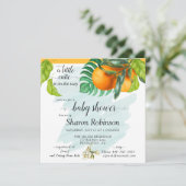 Carte Little Cutie Baby shower Orange (Debout devant)