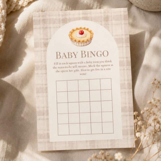 Carte Little Cutie Pie Cherry Gingham Bébé d'Automne Bin (Créateur téléchargé)