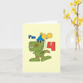 Carte Little Dino 4th Birthday Tshirts et cadeaux (Fleur jaune)