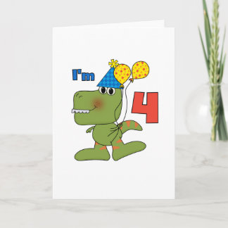 Carte Little Dino 4th Birthday Tshirts et cadeaux