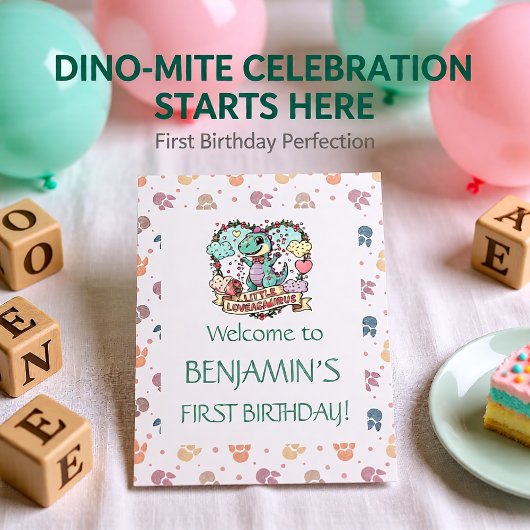 Carte Little Dino Birthday Wishes