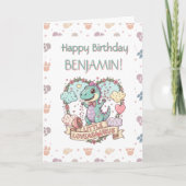 Carte Little Dino Birthday Wishes (Devant)