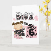 Carte Little Diva 6th Birthday Tshirts et cadeaux (Fleur jaune)