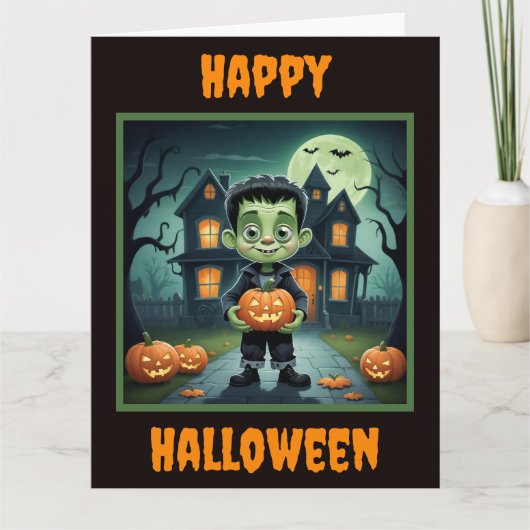Carte Little Frankenstein Halloween (Devant)
