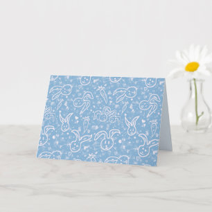 Carte Little Hearts and Bunnies - motif transparent.