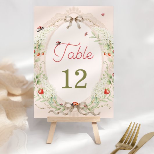 Carte Little Love Bug Rustic Vintage Table Number