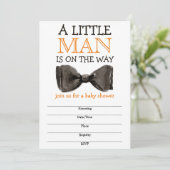 Carte Little Man Bow tie Boy Baby Shower (Debout devant)