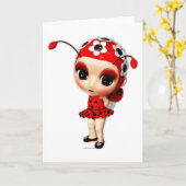 Carte Little Miss Ladybug (Fleur jaune)