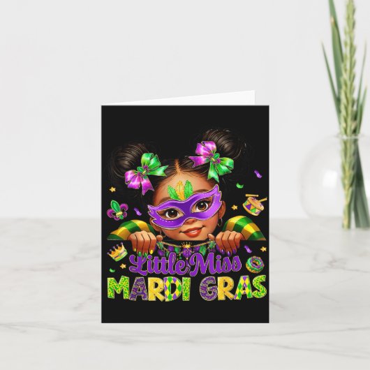 Carte Little Miss Mardi Gras Carnival New Orleans Fleur  (Devant)