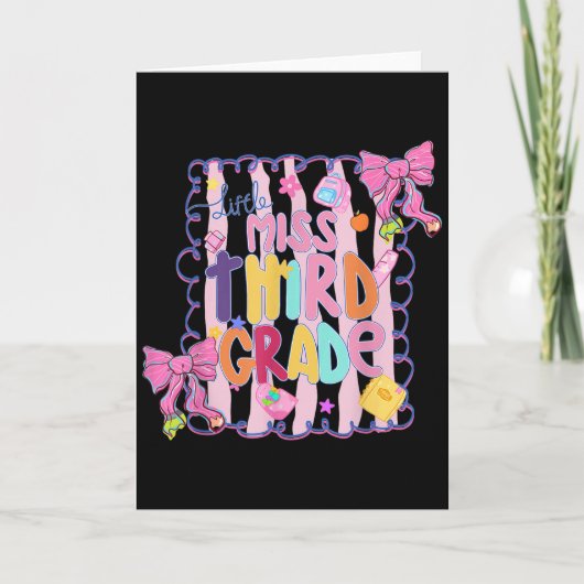 Carte Little Miss Third Grade First Day Of 3rd Grade Coq (Devant)