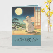 Carte Little Mouse Moon Matsumoto Hoji Style Birthday (Fleur jaune)