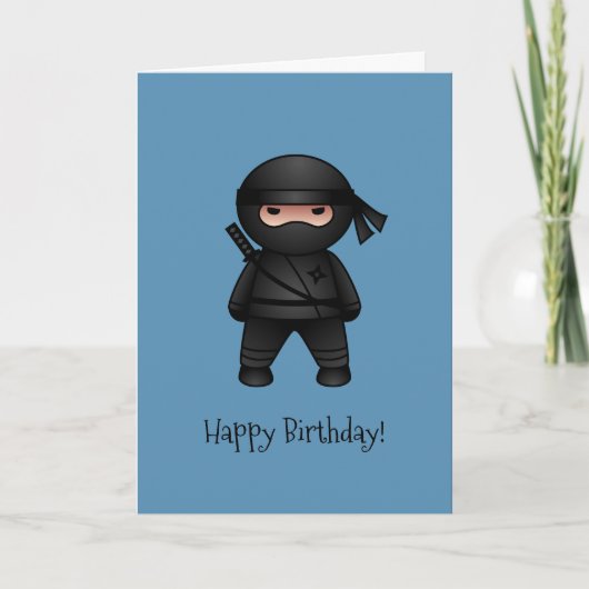 Carte Little Ninja sur Blue Jappy Birthday (Devant)