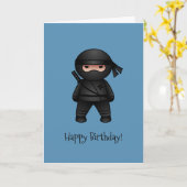 Carte Little Ninja sur Blue Jappy Birthday (Fleur jaune)