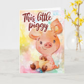 Carte Little Piggy (Fleur jaune)